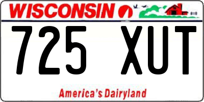 WI license plate 725XUT
