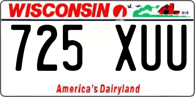 WI license plate 725XUU