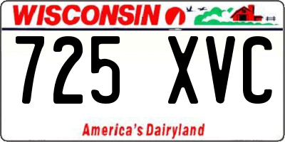 WI license plate 725XVC