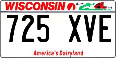 WI license plate 725XVE