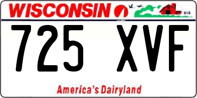 WI license plate 725XVF