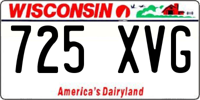 WI license plate 725XVG