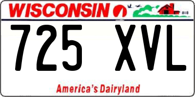 WI license plate 725XVL