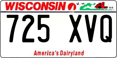 WI license plate 725XVQ