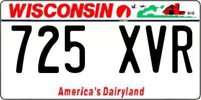 WI license plate 725XVR
