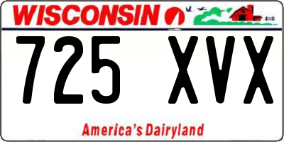 WI license plate 725XVX