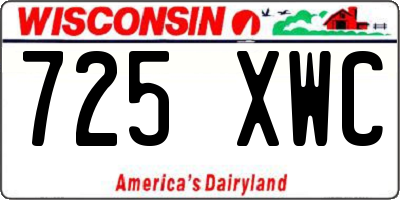 WI license plate 725XWC