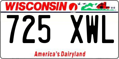 WI license plate 725XWL