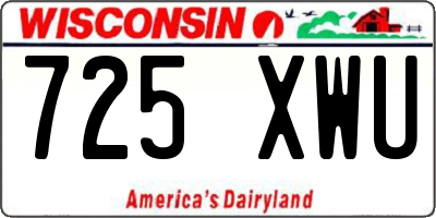 WI license plate 725XWU