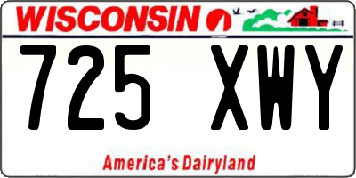 WI license plate 725XWY