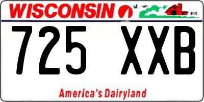 WI license plate 725XXB