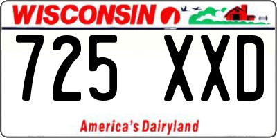 WI license plate 725XXD