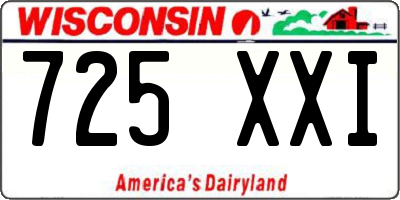 WI license plate 725XXI