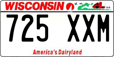 WI license plate 725XXM