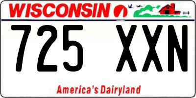 WI license plate 725XXN
