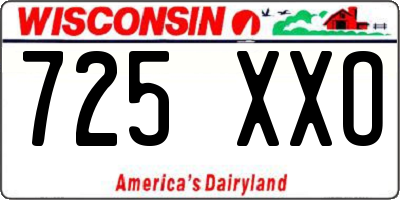 WI license plate 725XXO