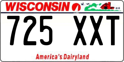 WI license plate 725XXT