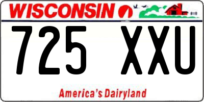 WI license plate 725XXU