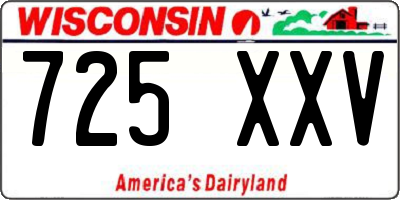 WI license plate 725XXV