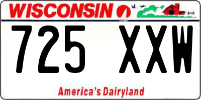 WI license plate 725XXW