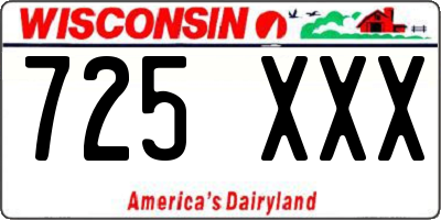 WI license plate 725XXX