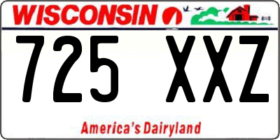 WI license plate 725XXZ