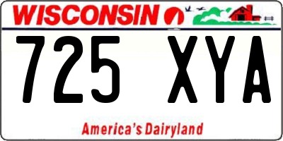 WI license plate 725XYA