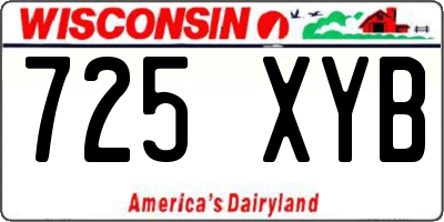 WI license plate 725XYB