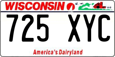 WI license plate 725XYC