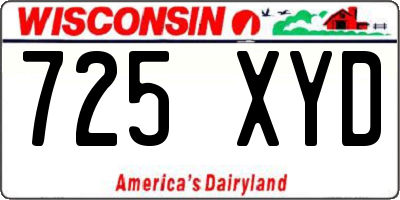 WI license plate 725XYD