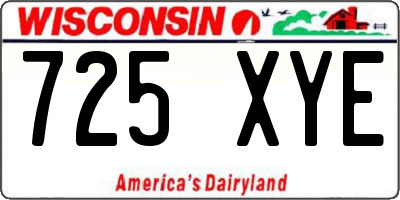 WI license plate 725XYE