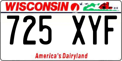 WI license plate 725XYF
