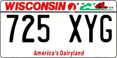 WI license plate 725XYG