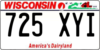 WI license plate 725XYI