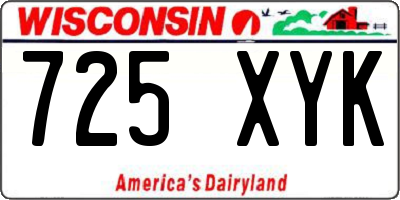 WI license plate 725XYK