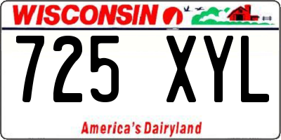 WI license plate 725XYL