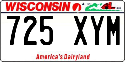 WI license plate 725XYM