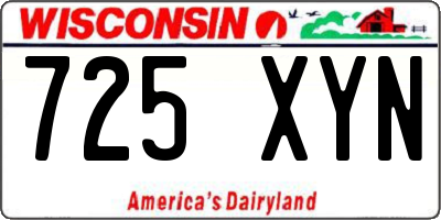 WI license plate 725XYN