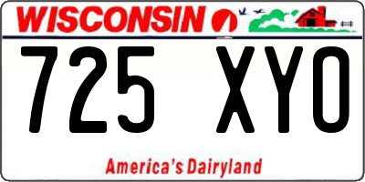 WI license plate 725XYO