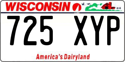 WI license plate 725XYP