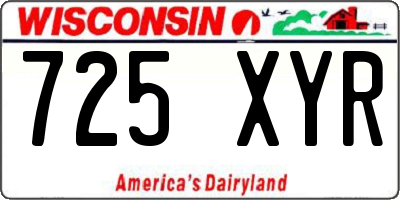 WI license plate 725XYR