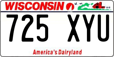 WI license plate 725XYU