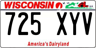 WI license plate 725XYV