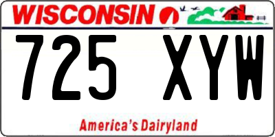 WI license plate 725XYW