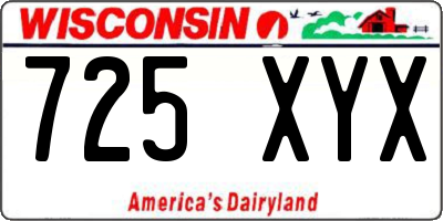 WI license plate 725XYX