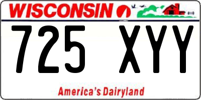 WI license plate 725XYY