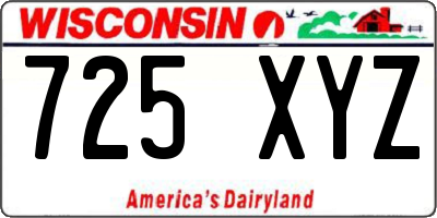 WI license plate 725XYZ