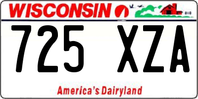 WI license plate 725XZA