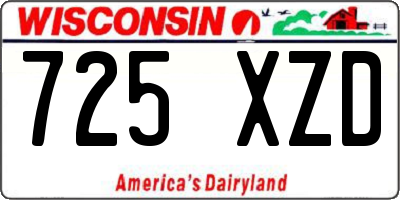 WI license plate 725XZD