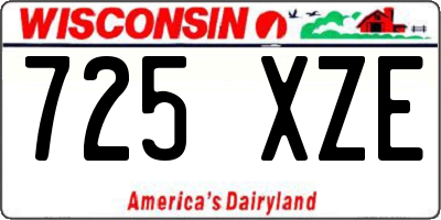 WI license plate 725XZE